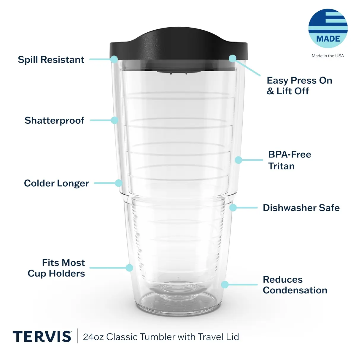Tervis Made in USA Double Walled Dainty Floral Mother's Day Insulated Tumbler Cup Keeps Drinks Cold & Hot, 24oz, Mom - view 3