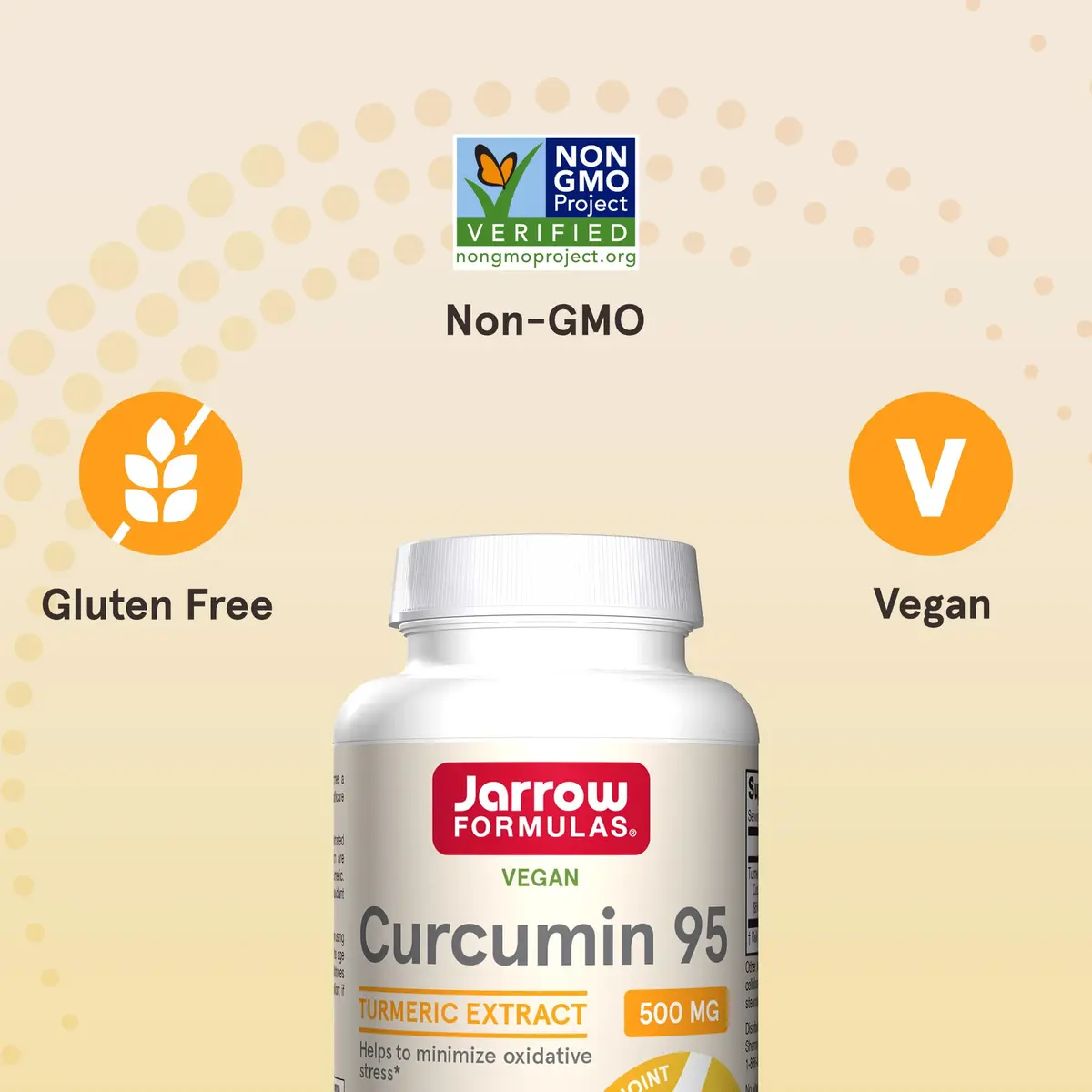 Jarrow Formulas Curcumin 95 500 mg Veggie Capsules | Turmeric Extract for Antioxidant & Joint Support (120 Count) - view 5