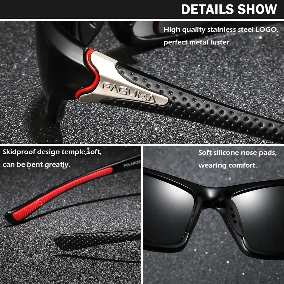 FAGUMA Sports Polarized Sunglasses For Men UV400 Protection | 62mm (2.44 in) Lens Width - view 5