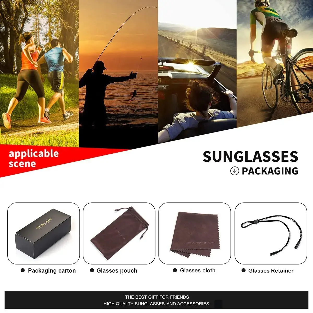 FAGUMA Sports Polarized Sunglasses For Men UV400 Protection | 62mm (2.44 in) Lens Width - view 7