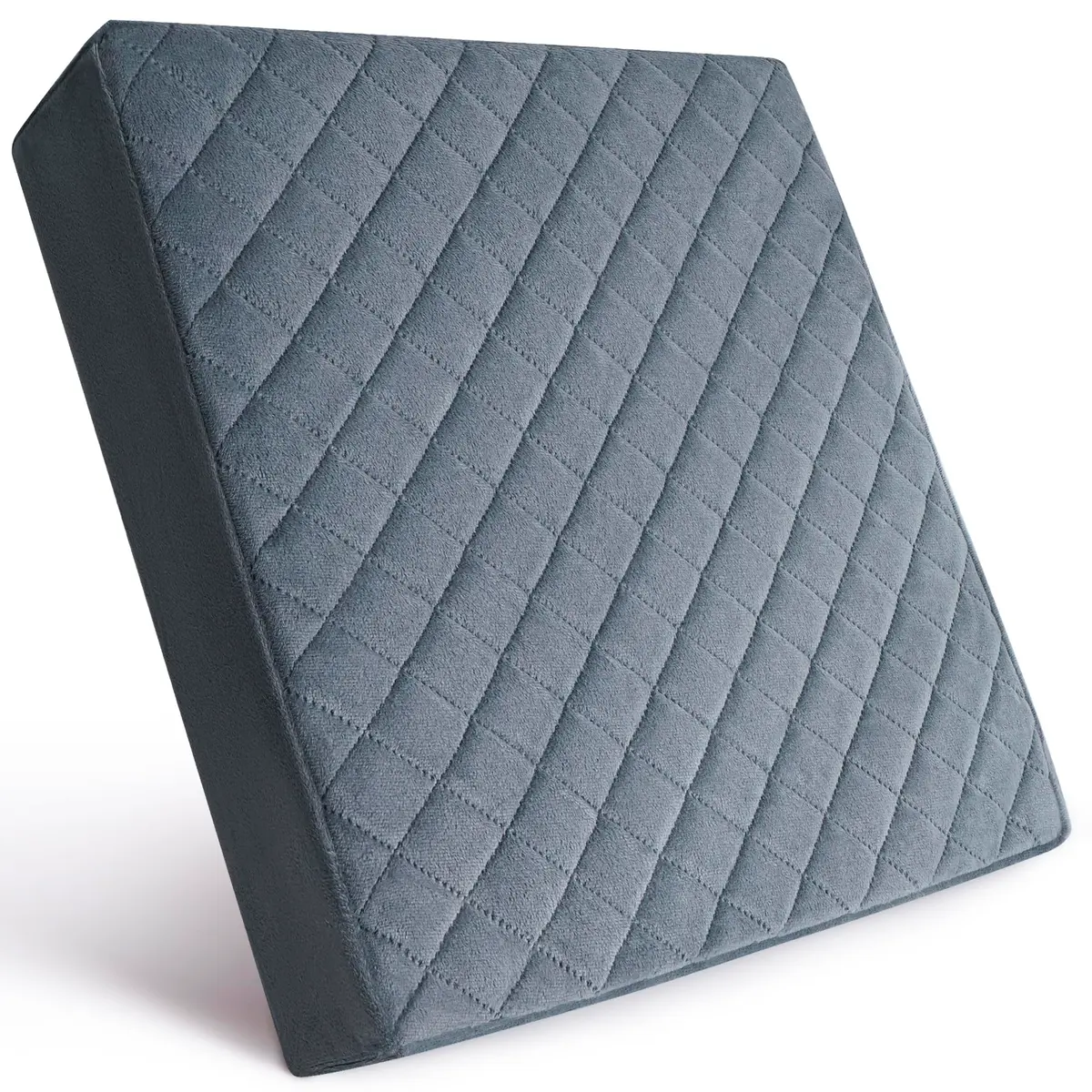 COMFORTANZA Soft 16x16x3 Memory Foam Seat Cushion for Kitchen, Dining, Office Chairs, Cars - Washable Velvety Cover with Waterproof Layer & Non-Slip Base - Comfort & Back Pain Relief - Gray - main product image