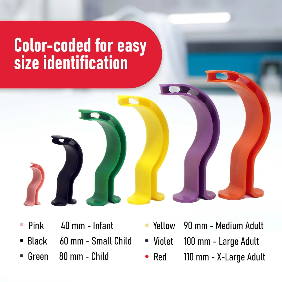 Ever Ready First Aid Berman Oral Airway Emergency Kit 6 Color Coded Polypropylene Pieces | FDA Approved First Aid Kit - view 2