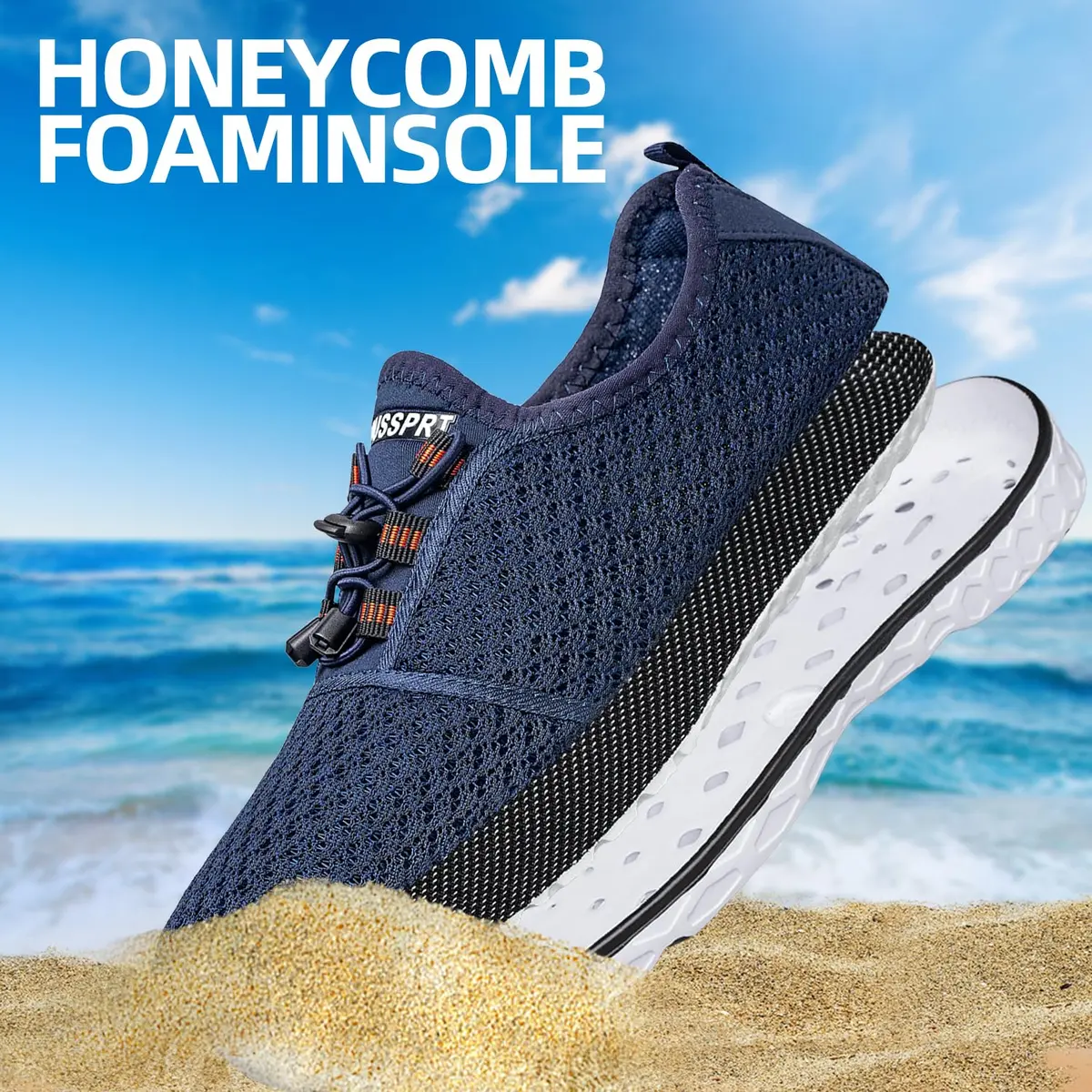 DOUSSPRT Men's Water Shoes Quick Dry for Beach Swim Pool Fishing | Breathable Mesh & Open Design - view 6