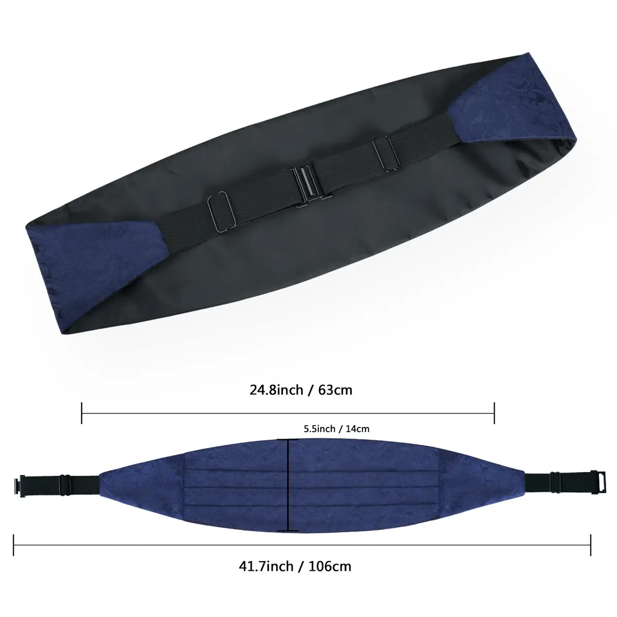 Alizeal Mens Paisley UNTIED Bow Tie Hanky Set, Navy | Classic Formal Accessory for Weddings & Events - view 4