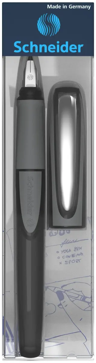 Schneider Ray Fountain Pen M (Medium) Onyx Barrel Royal Blue Erasable Ink | Smooth Ink Flow Writing Instrument - view 4