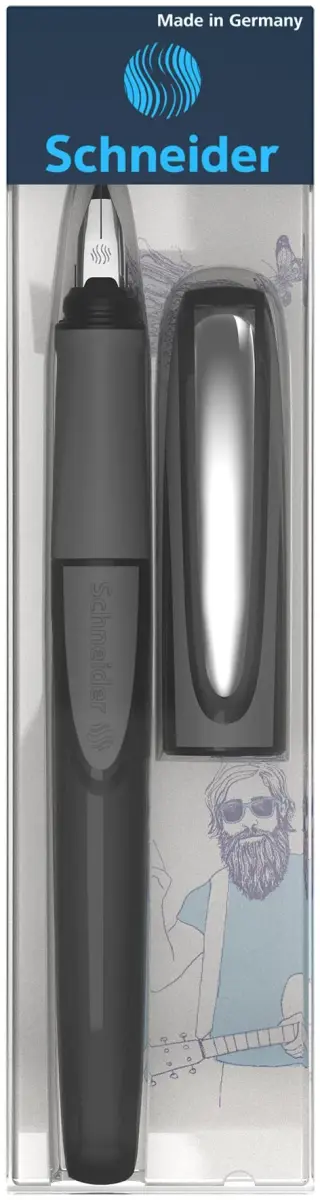 Schneider Ray Fountain Pen M (Medium) Onyx Barrel Royal Blue Erasable Ink | Smooth Ink Flow Writing Instrument - view 5