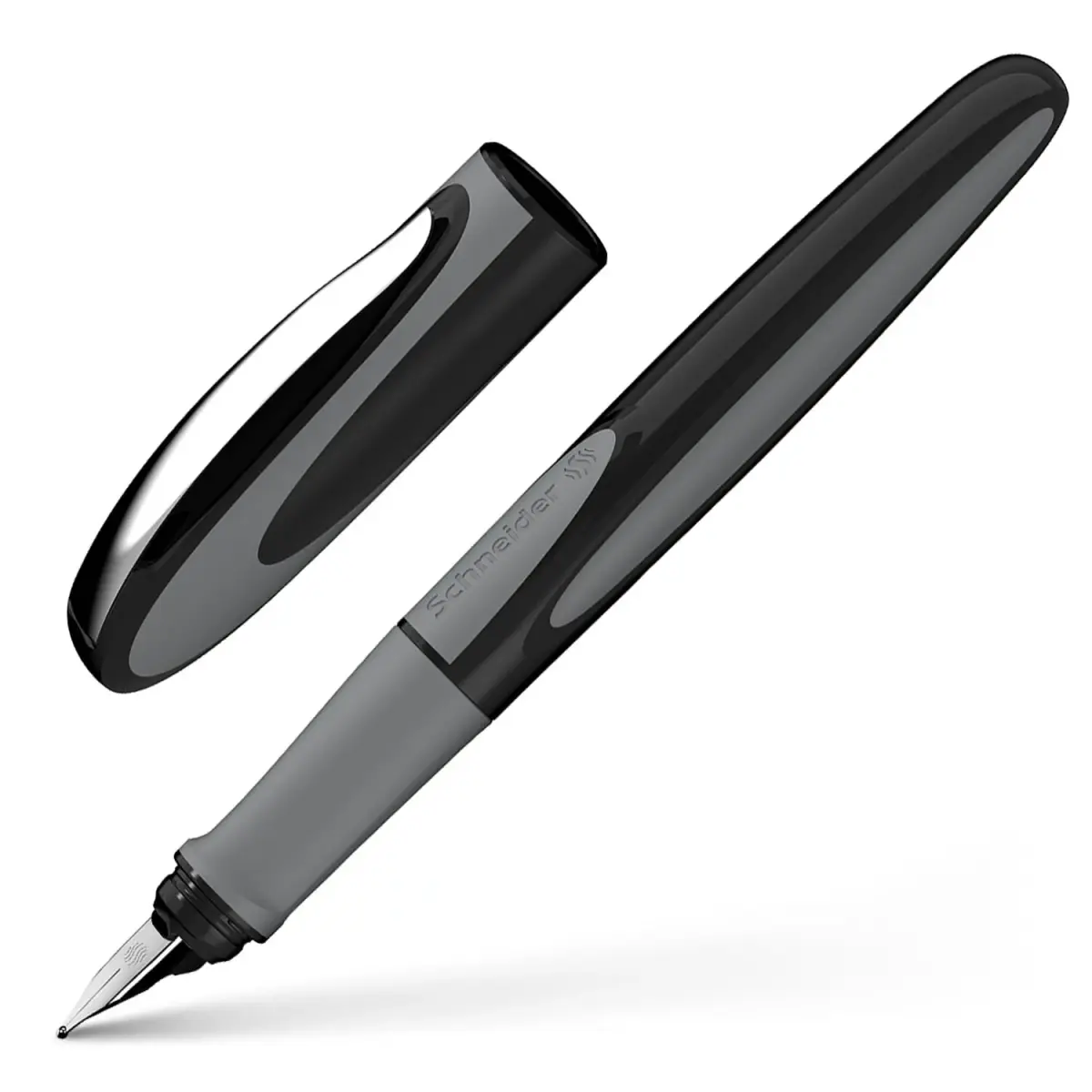 Schneider Ray Fountain Pen M (Medium) Onyx Barrel Royal Blue Erasable Ink | Smooth Ink Flow Writing Instrument - main product image