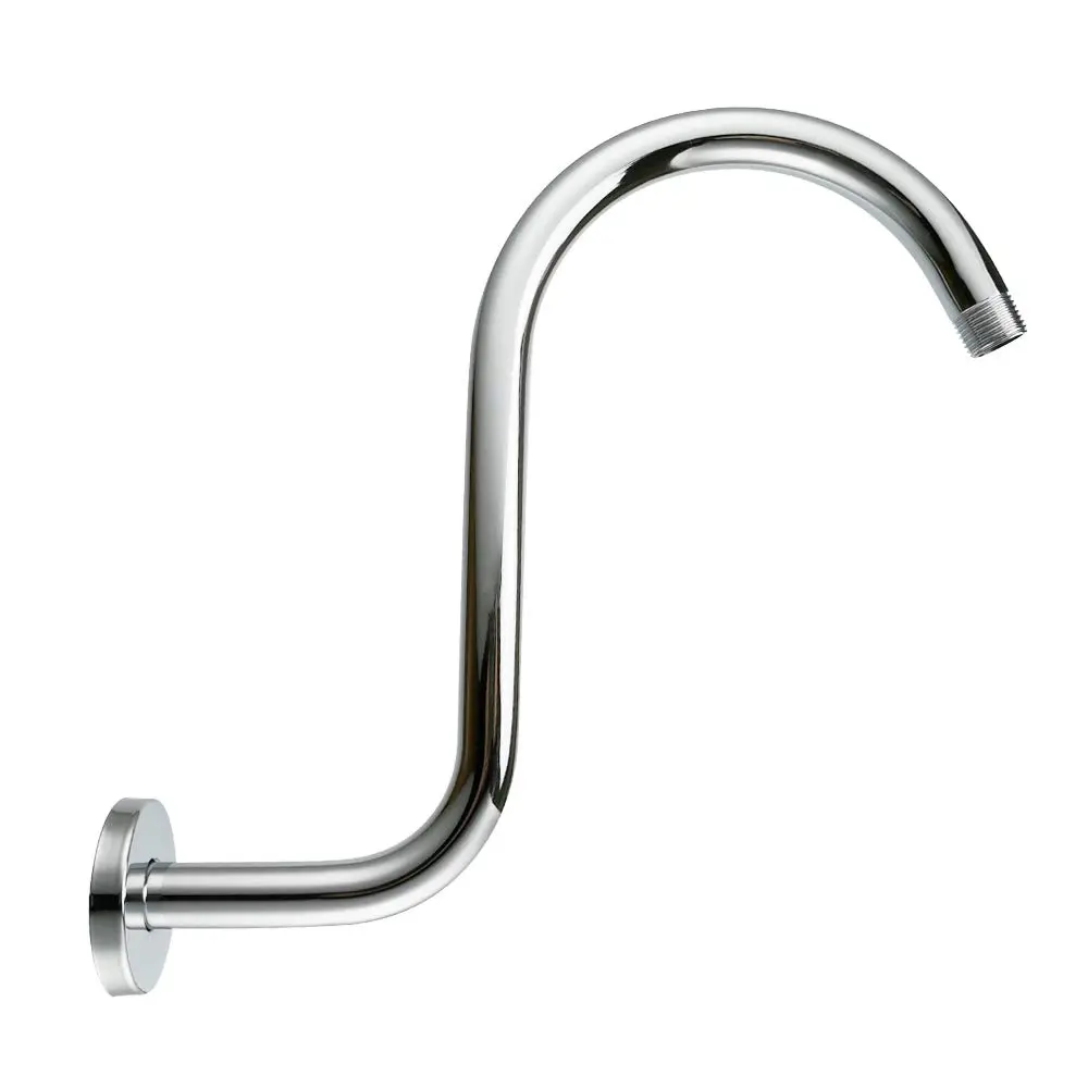 Purelux Goose Neck Shower Arm Water Outlet 6" Rise | Stainless Steel Chrome Finish - main product image