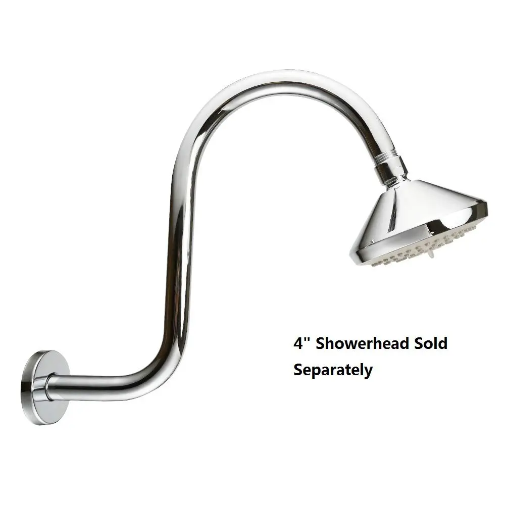 Purelux Goose Neck Shower Arm Water Outlet 6" Rise | Stainless Steel Chrome Finish - view 5
