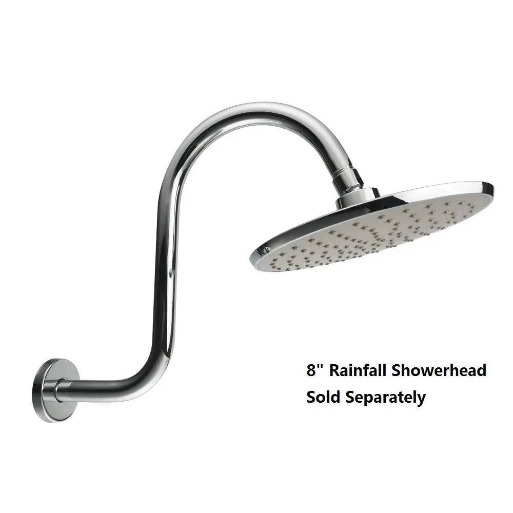 Purelux Goose Neck Shower Arm Water Outlet 6" Rise | Stainless Steel Chrome Finish - view 4