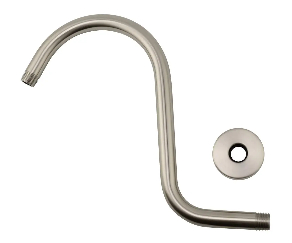 Purelux Goose Neck Shower Arm Water Outlet 12in Stainless Steel Brushed Nickel | Elegant & Reliable (120 chars) - view 5