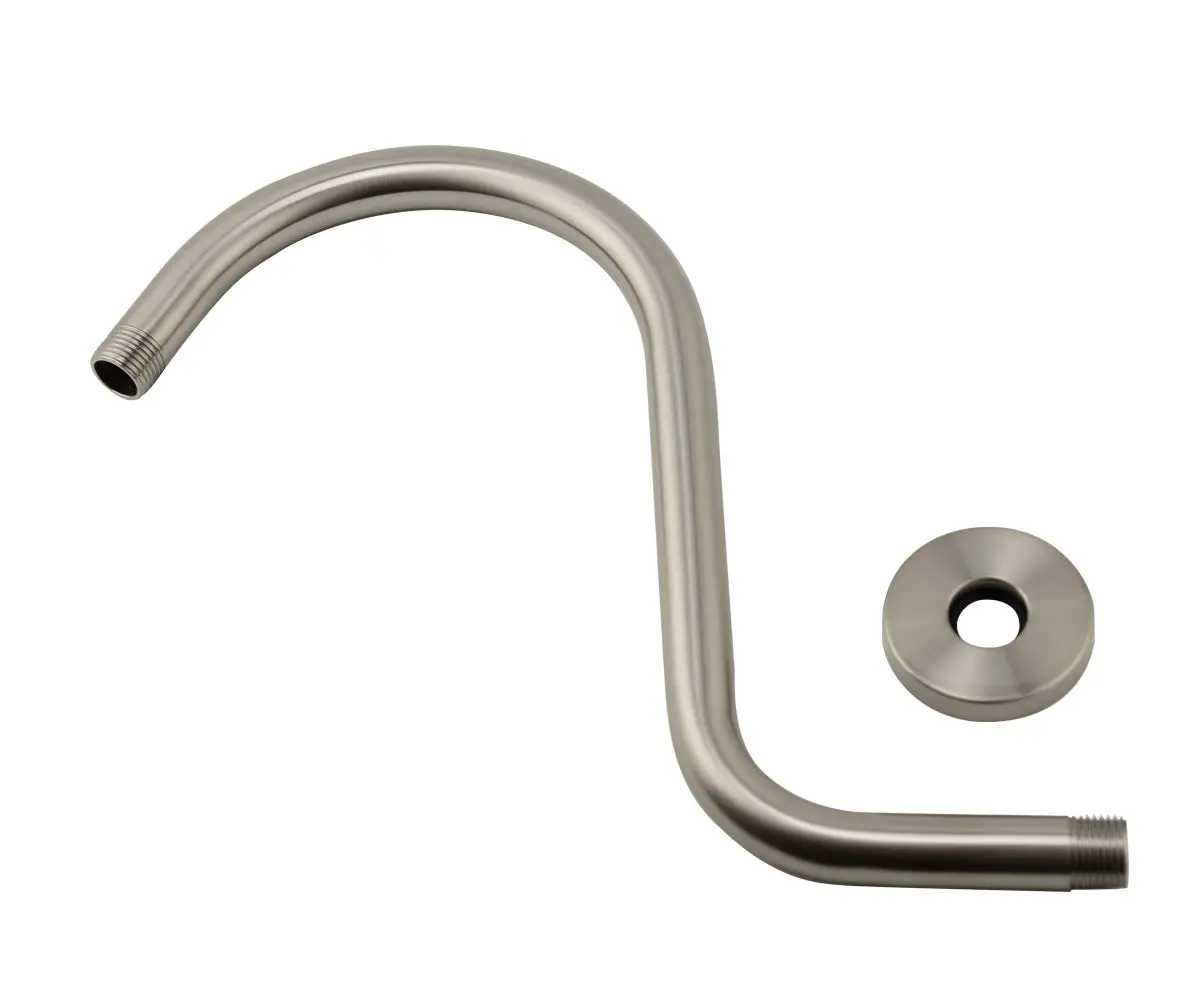 Purelux Goose Neck Shower Arm Water Outlet 12in Stainless Steel Brushed Nickel | Elegant & Reliable (120 chars) - view 2