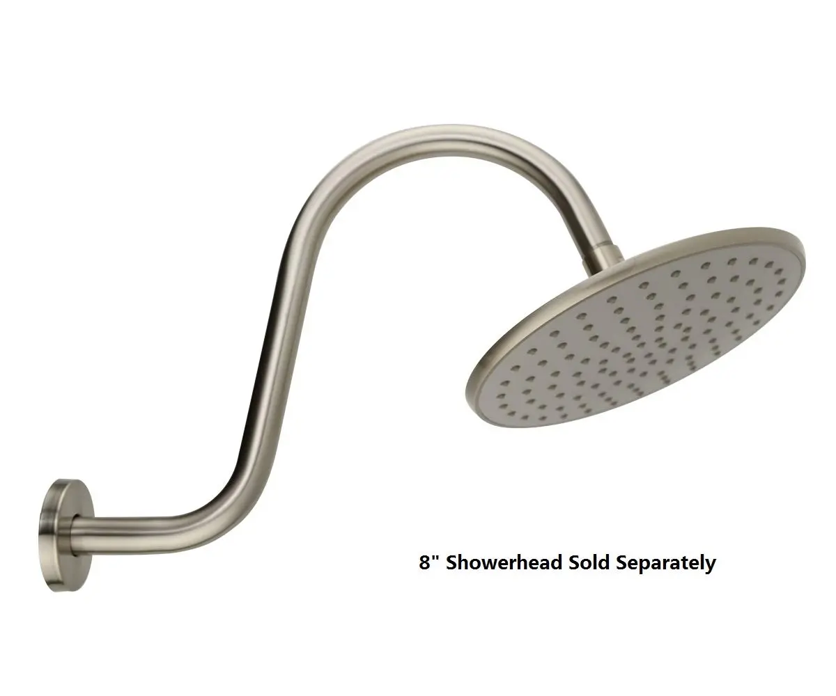 Purelux Goose Neck Shower Arm Water Outlet 12in Stainless Steel Brushed Nickel | Elegant & Reliable (120 chars) - view 4