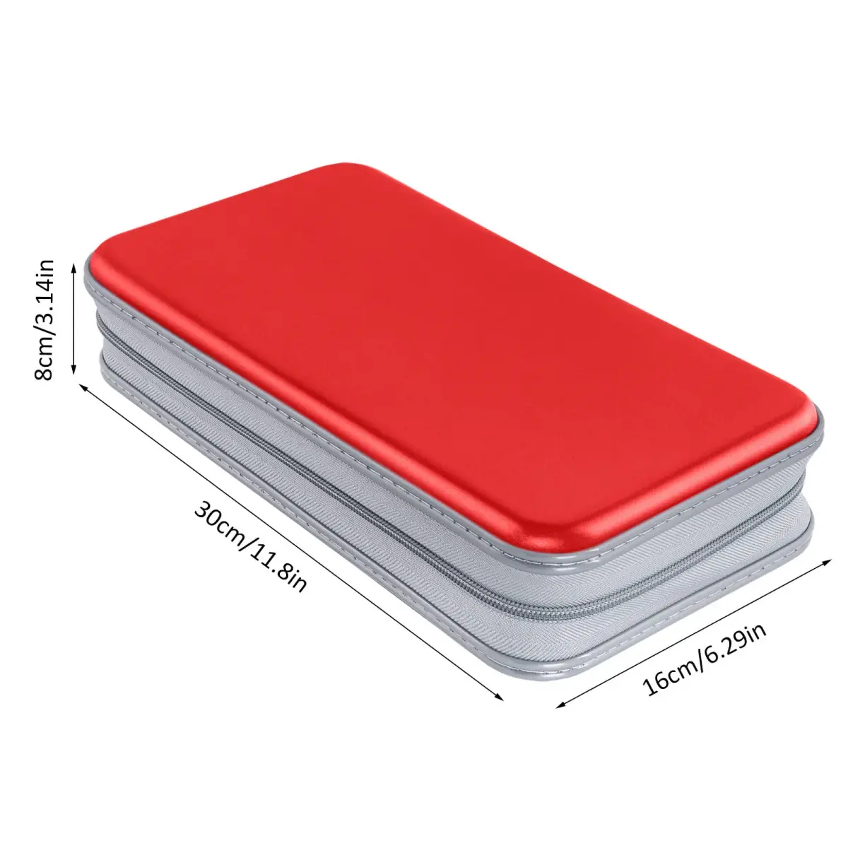 Siveit 80 Capacity CD/DVD Case Holder Wallet Red | Stores 80 Discs Securely - view 6