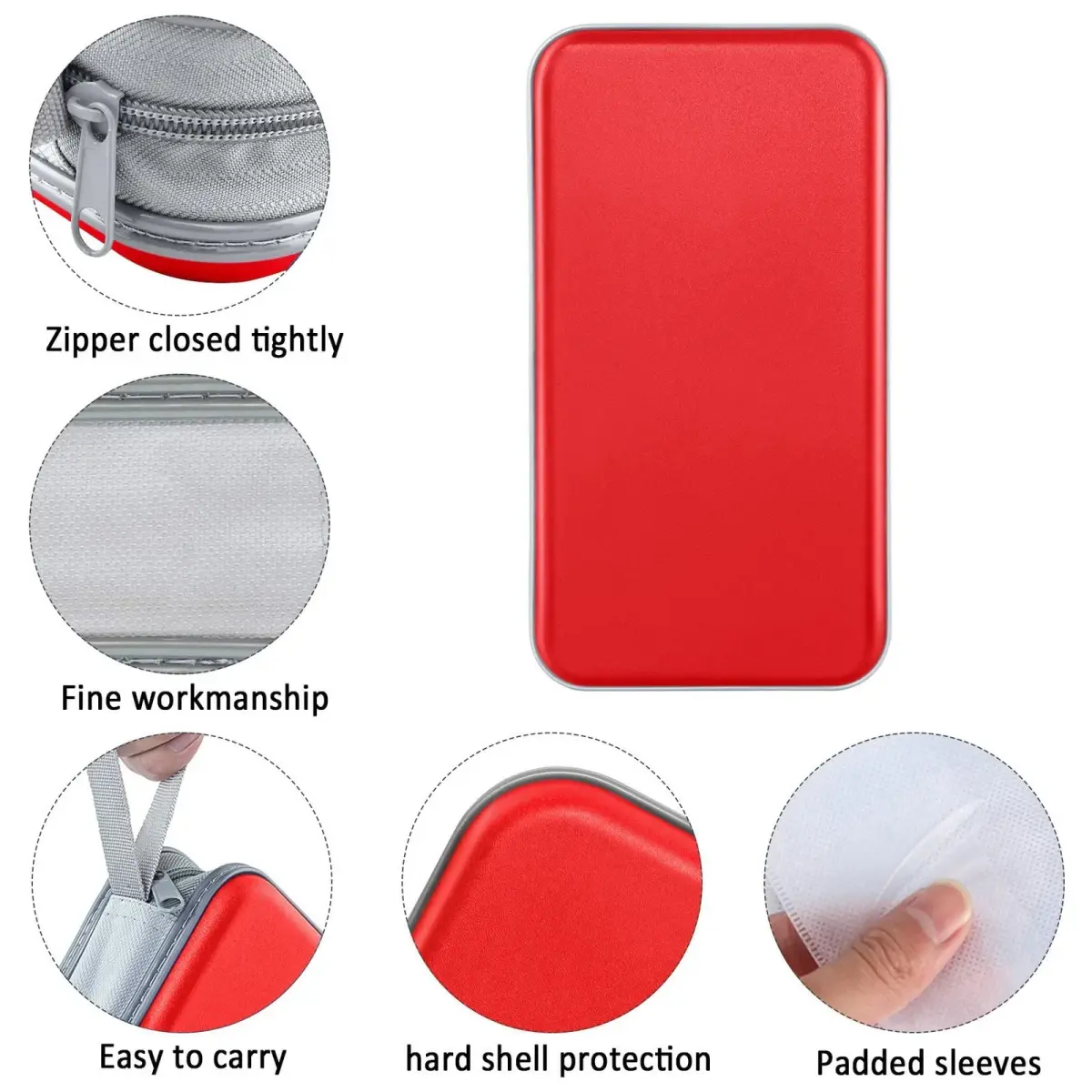 Siveit 80 Capacity CD/DVD Case Holder Wallet Red | Stores 80 Discs Securely - view 2