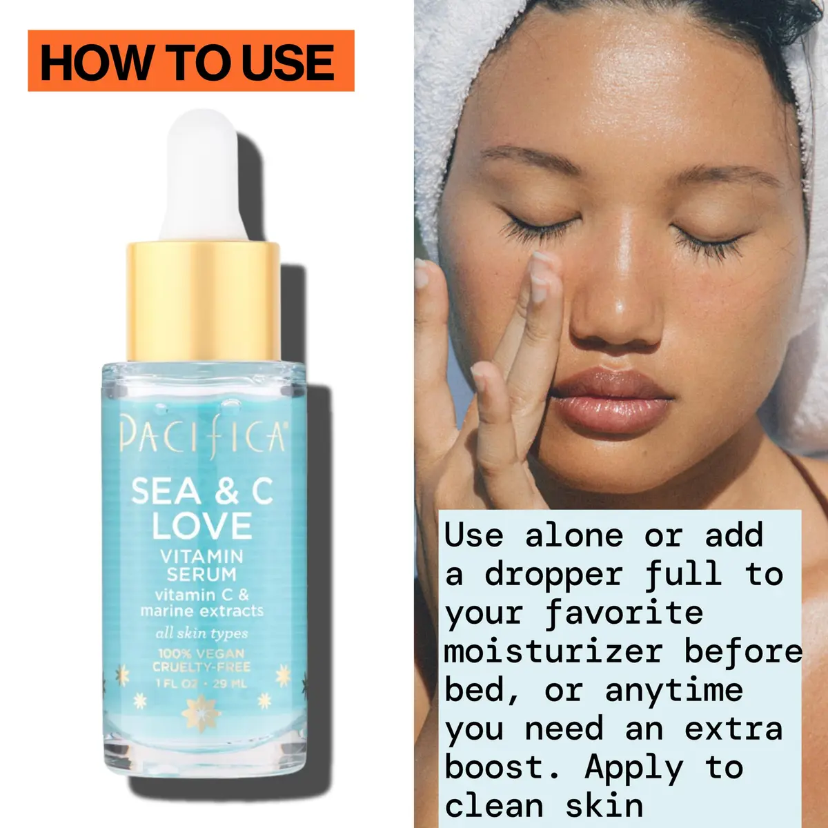 Pacifica Sea & C Love Vitamin C Serum for Face – Brightening & Anti-Aging Formula with Hyaluronic Acid, Green Tea & Algae – 1 Fl Oz - view 6