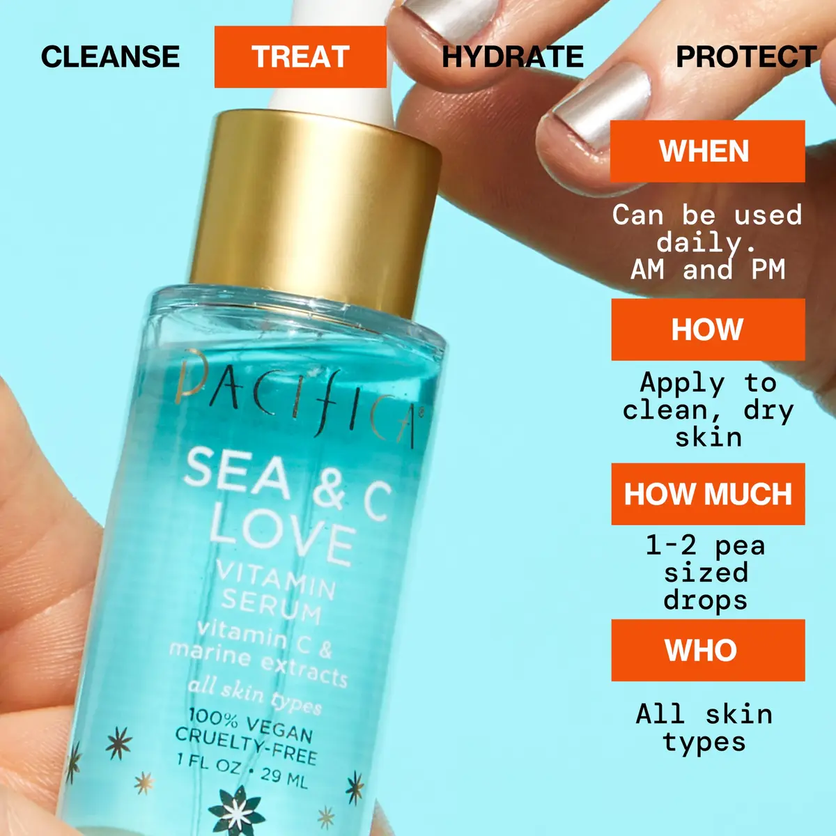 Pacifica Sea & C Love Vitamin C Serum for Face – Brightening & Anti-Aging Formula with Hyaluronic Acid, Green Tea & Algae – 1 Fl Oz - view 7