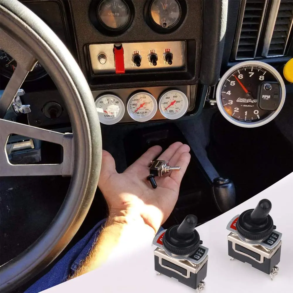 MUZHI SPST Toggle Switch 12V/120V/250V 20A 6-Pack | Waterproof Rocker Switch for Marine & Automotive - view 7
