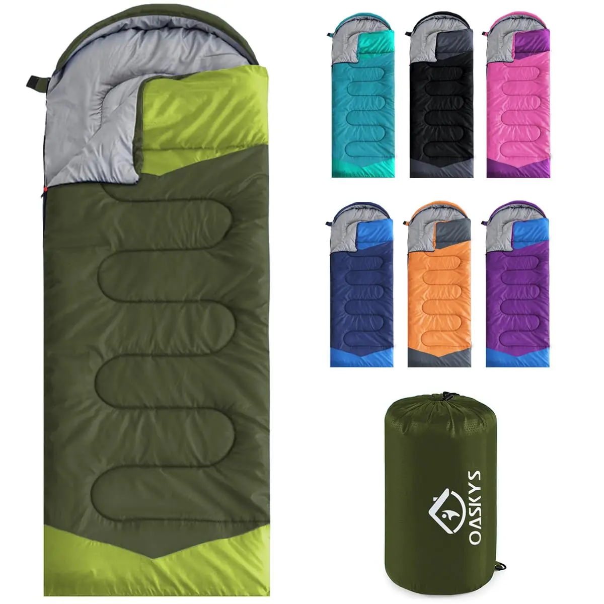 oaskys Camping Sleeping Bag 3 Seasons | Waterproof & Lightweight for Adults Kids - main product image