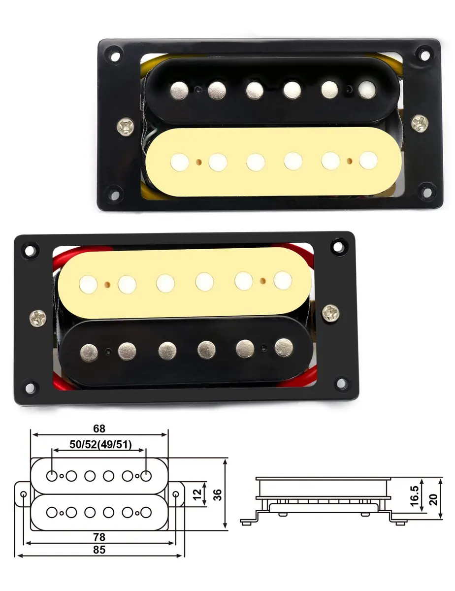 Metallor Zebra Humbucker Pickup Set | Ceramic Magnet Neck & Bridge for Electric Guitar - view 2