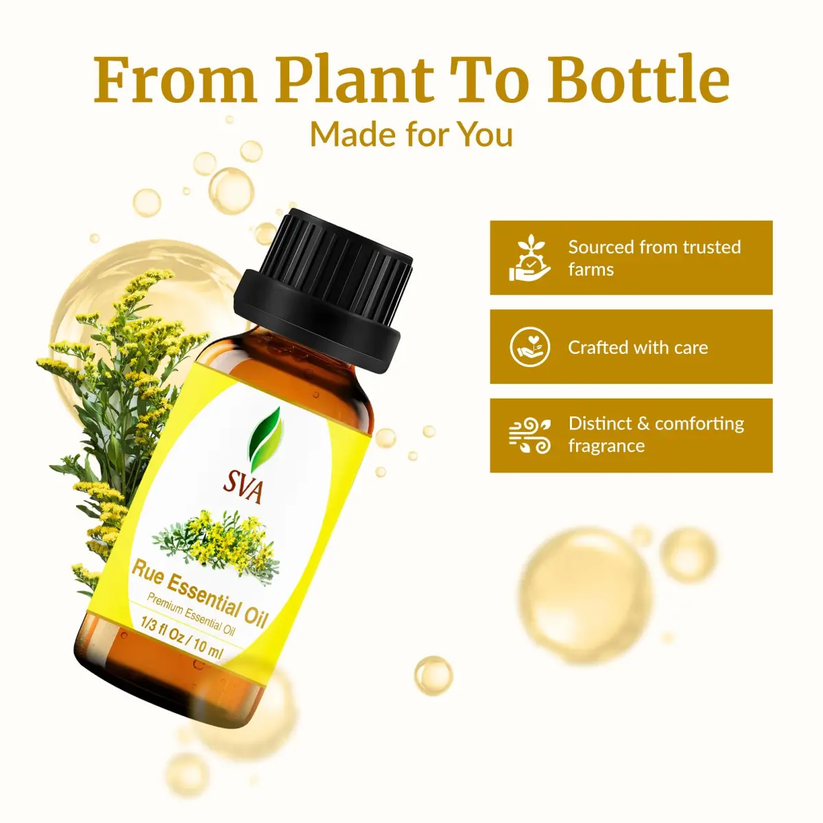 SVA Organics Rue Essential Oil 0.33 Fl Oz (10 ml) - Pure & Natural Aromatherapy Oil - view 4
