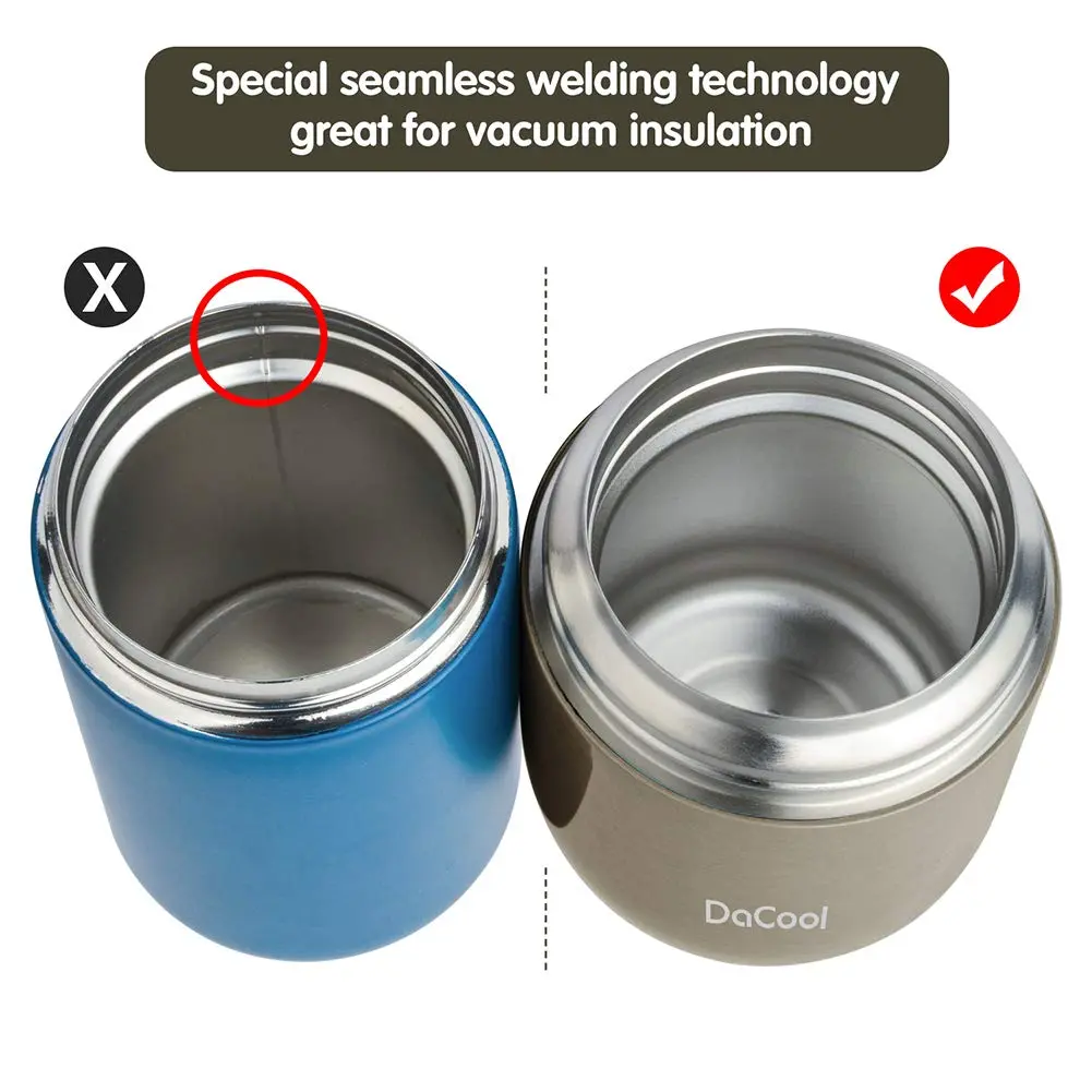 DaCool Food Thermo Insulated Food Jar 16oz | Leak-Proof Hot & Cold Food Container - view 4