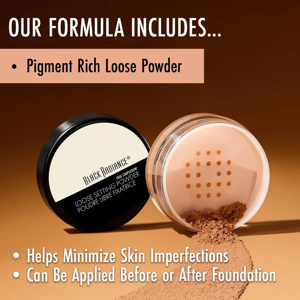 Black Radiance True Complexion Loose Setting Powder Honeymoon 18.14 g (0.64 oz) | Sets Makeup for All Day Wear - view 5