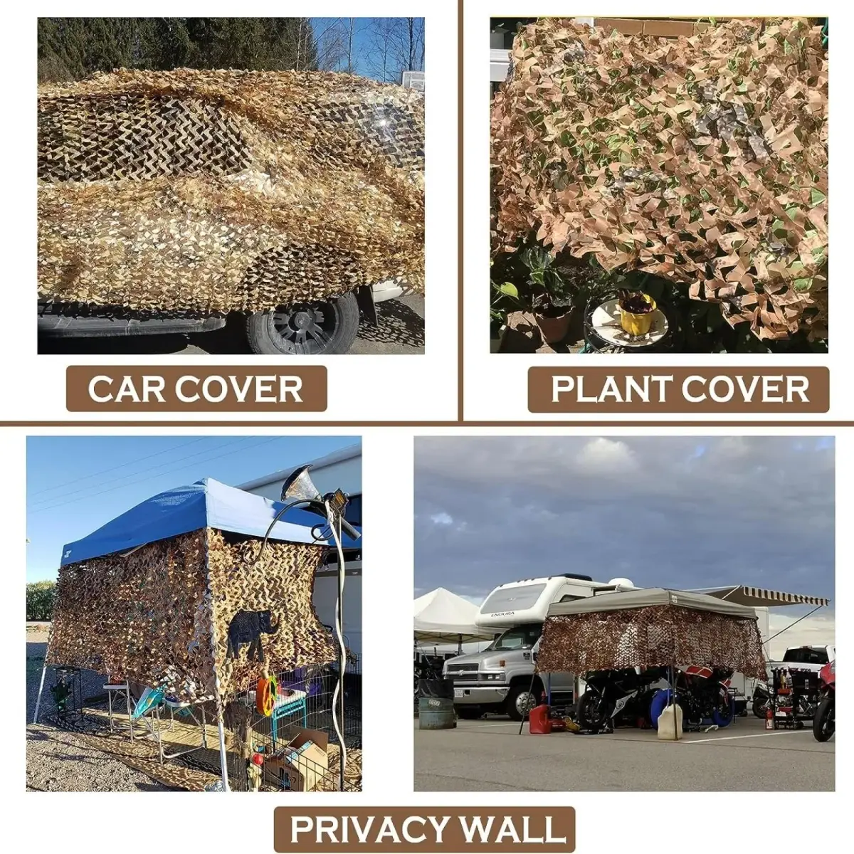 Yeacool Desert Camouflage Netting 1.8m x 1.5m (6ft x 4.9ft) | Lightweight Waterproof Concealment for Hunting & Decor - view 5