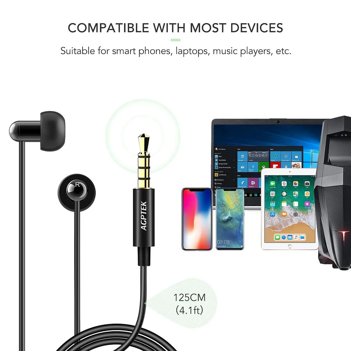 AGPTEK Sleep Earbuds In-Ear Earphones for Sleeping with 3 Sizes | Noise Isolating, Ultra-Light, Comfortable - view 5