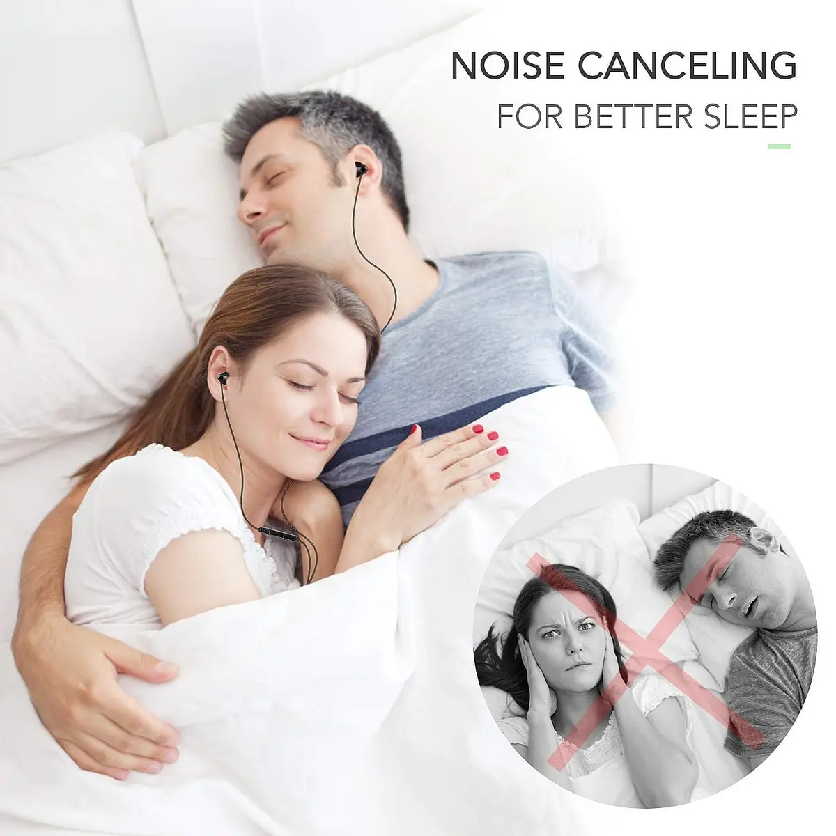 AGPTEK Sleep Earbuds In-Ear Earphones for Sleeping with 3 Sizes | Noise Isolating, Ultra-Light, Comfortable - view 2