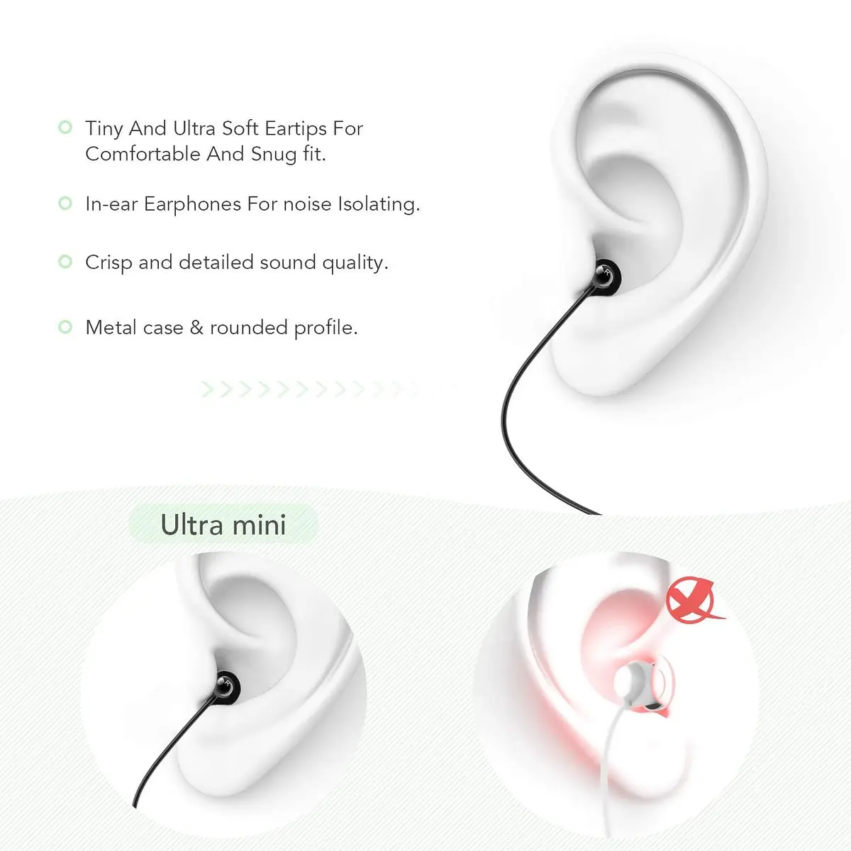AGPTEK Sleep Earbuds In-Ear Earphones for Sleeping with 3 Sizes | Noise Isolating, Ultra-Light, Comfortable - view 3