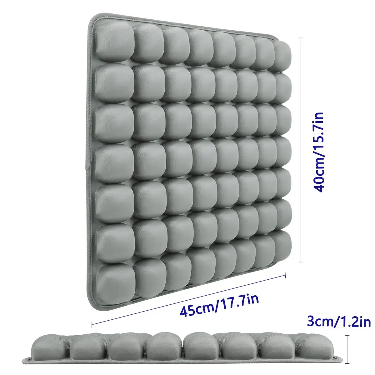 SUNFICON Inflatable Car Seat Cushion 18"x16"x1'' Gray | Pressure Relief & Support - view 4