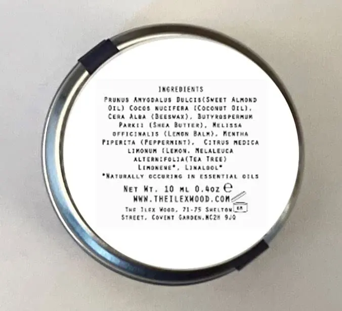 The Ilex Wood Lemon Balm & Peppermint Lip Balm 10ml (0.34 fl oz) | Natural Cold Sore Treatment - view 6