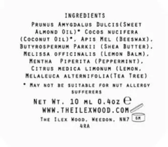 The Ilex Wood Lemon Balm & Peppermint Lip Balm 10ml (0.34 fl oz) | Natural Cold Sore Treatment - view 2