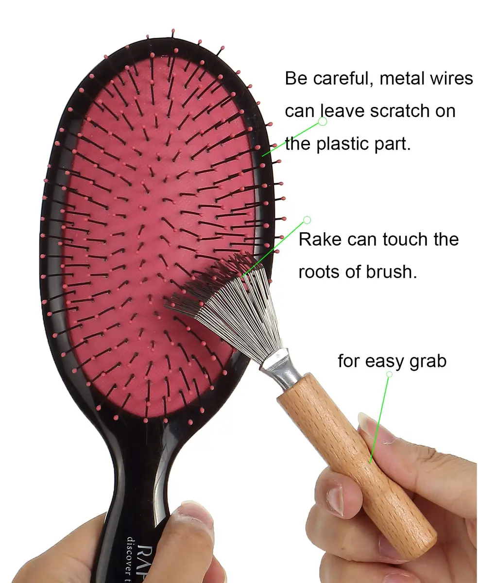catin Hair Brush and Comb Cleaner Tool with Metal Wire Rake, 10.9 cm (4.3 Inch) - view 2