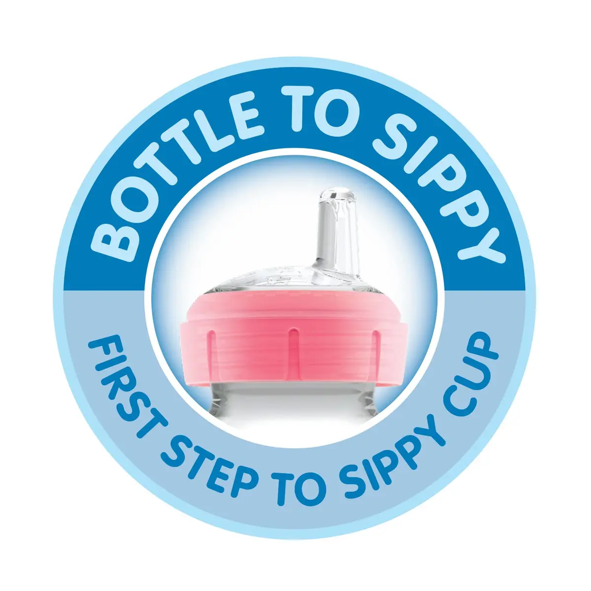 Dr. Brown's Wide-Neck Sippy Bottle Starter Kit, Blue, 6m+ | Anti-Colic, Silicone Spout, BPA Free - view 5
