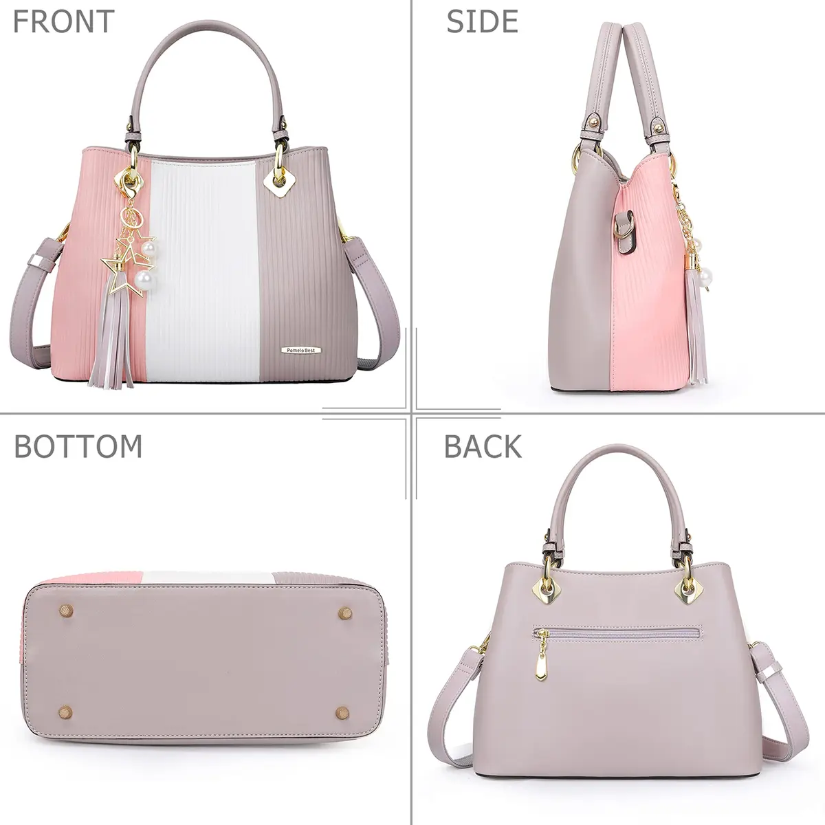 Pomelo Best Top-Handle Handbag for Women with Multiple Pockets | Stylish & Spacious (70-120 chars) - view 6