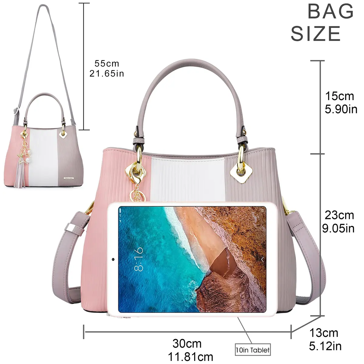 Pomelo Best Top-Handle Handbag for Women with Multiple Pockets | Stylish & Spacious (70-120 chars) - view 7