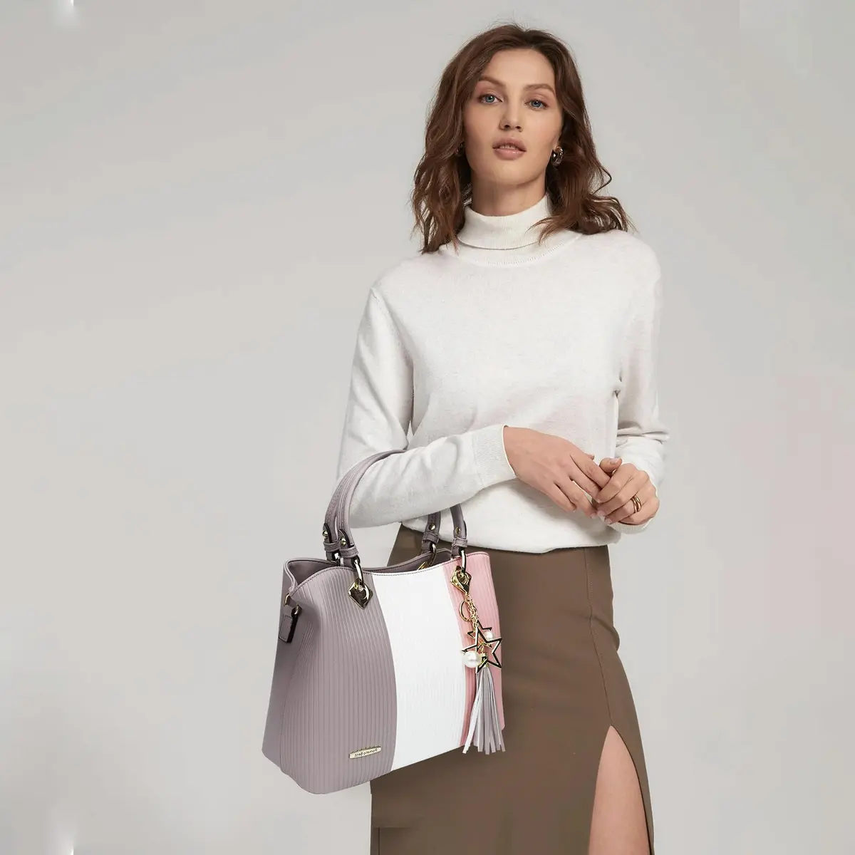 Pomelo Best Top-Handle Handbag for Women with Multiple Pockets | Stylish & Spacious (70-120 chars) - view 2
