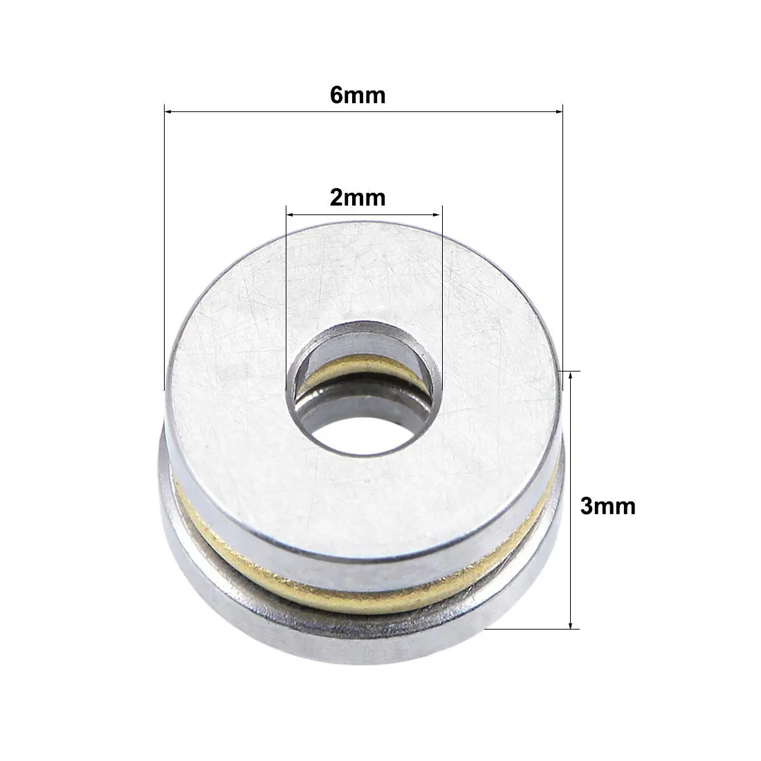uxcell F2-6M Thrust Ball Bearings 2mm x 6mm x 3mm Single Direction 2pcs | Precision Engineered for Axial Loads - view 3