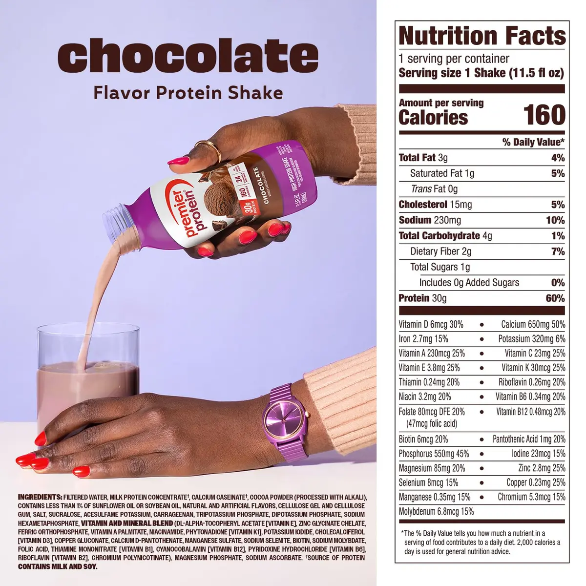 Premier Protein Chocolate 30g High Protein Shake, 138 fl oz (12 Pack) | Delicious & Convenient Protein Drink - view 5