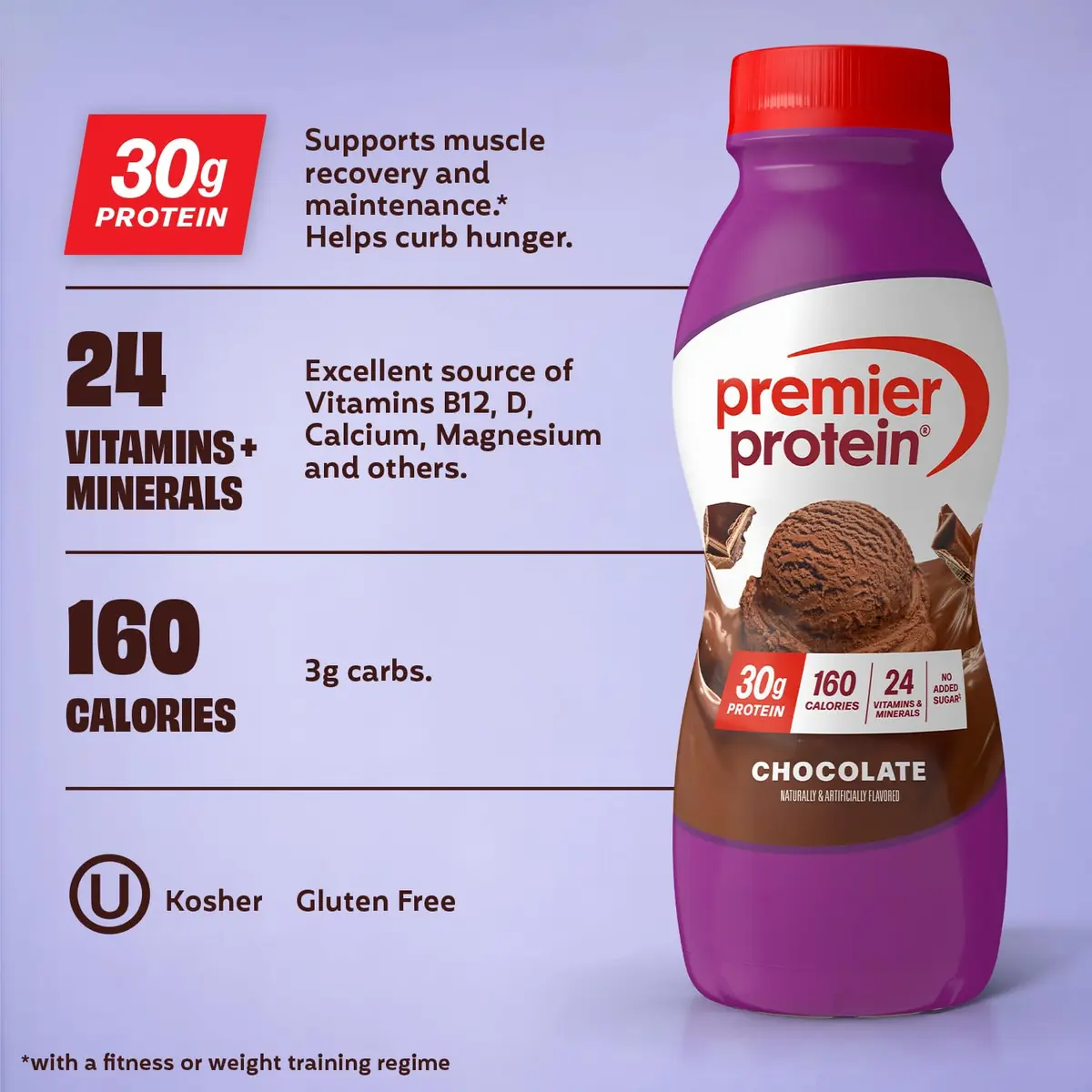 Premier Protein Chocolate 30g High Protein Shake, 138 fl oz (12 Pack) | Delicious & Convenient Protein Drink - view 2