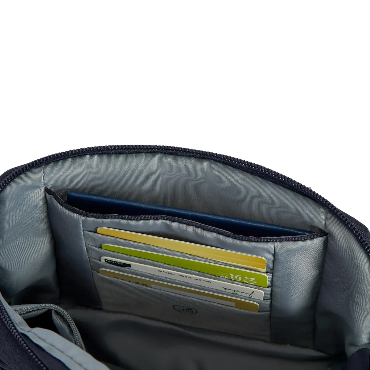 Travelon Anti-Theft Metro Convertible Small Crossbody Bag | RFID & Locking Zippers, 8.5"W x 5.25"H, Navy Heather - view 8