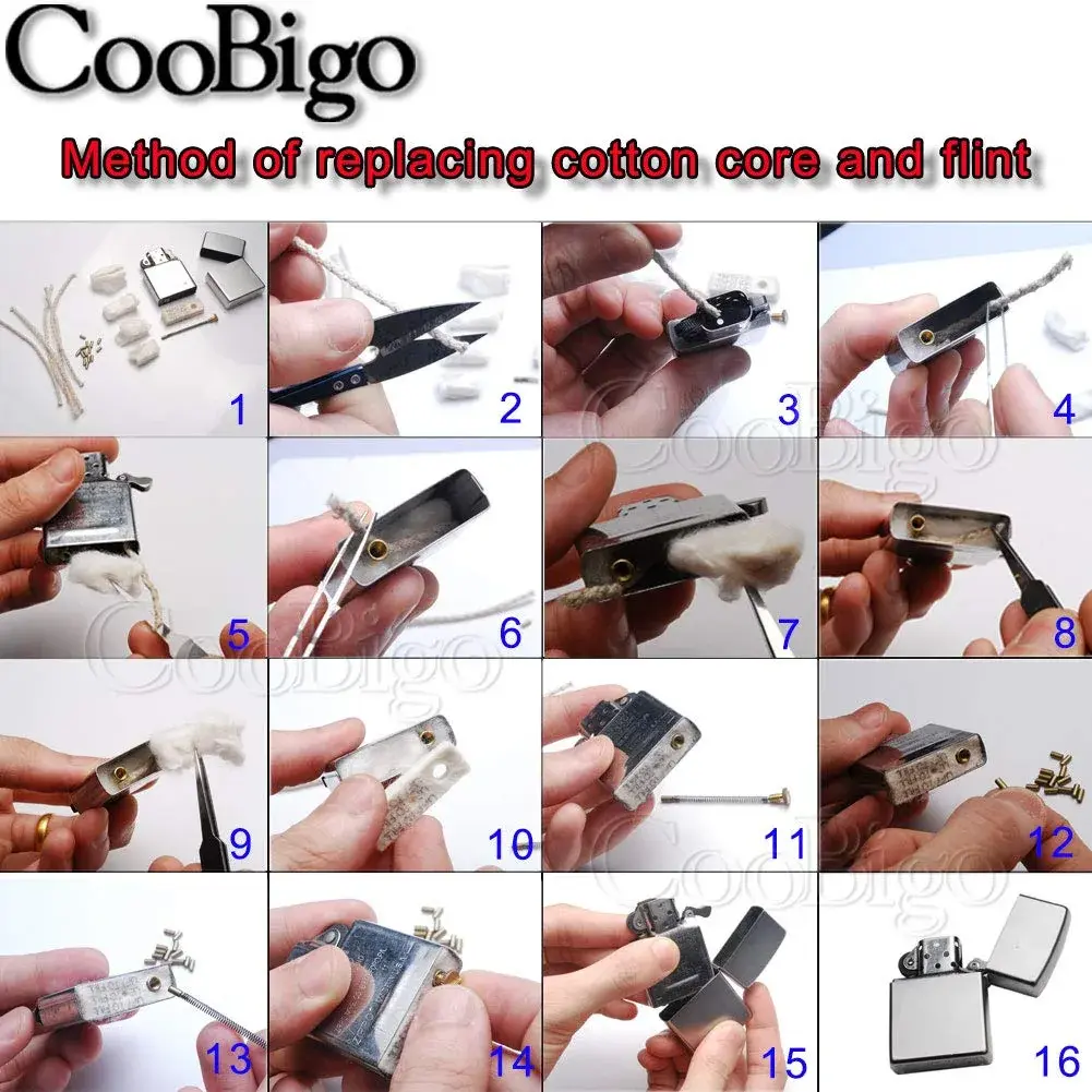 CooBigo Cotton Wick Core for Lighters 11.3mm x 2mm, Light Khaki (100 Count) - view 3
