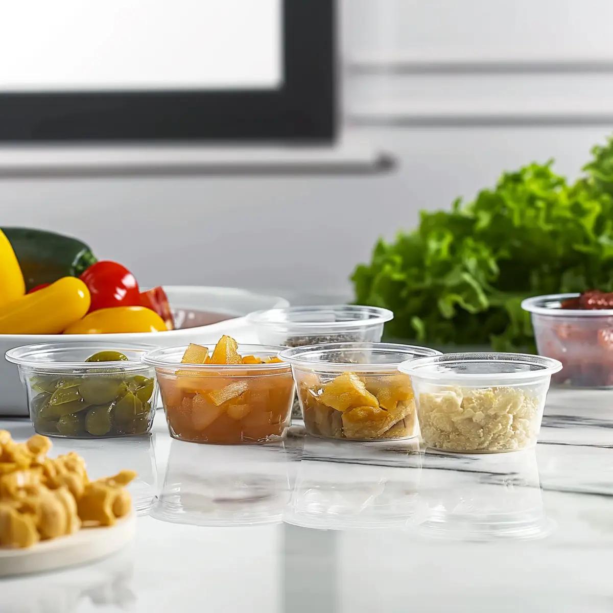 TashiBox 3.25 oz. Food Storage Containers | Clear Plastic Portion Cups with Lids (200 Sets) - view 5
