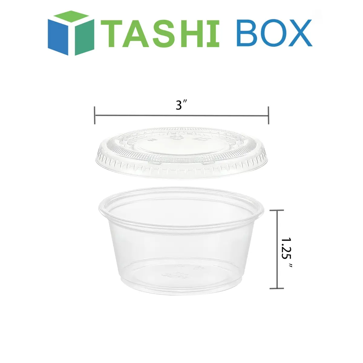 TashiBox 3.25 oz. Food Storage Containers | Clear Plastic Portion Cups with Lids (200 Sets) - view 3