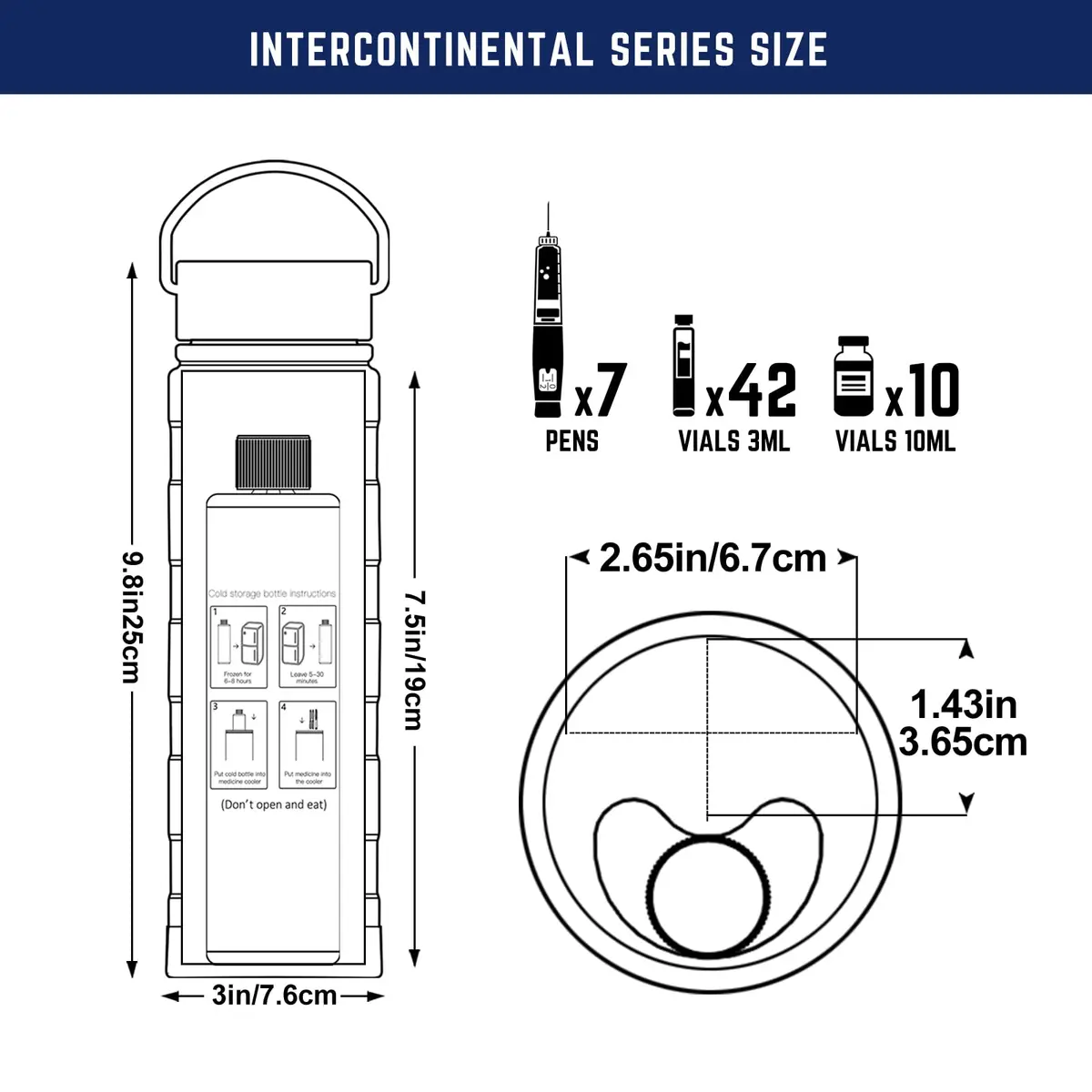 DISONCARE Intercontinental GLP-1 & Insulin Cooler 74H | TSA Approved Travel Case with Handle Ring - view 3