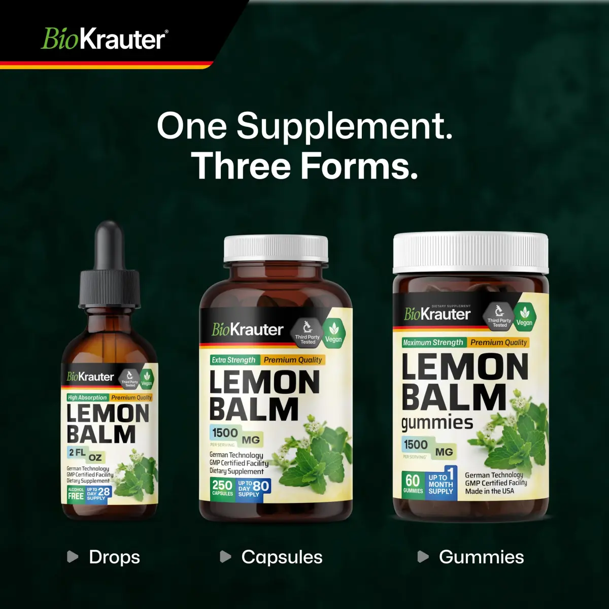 BIO KRAUTER Lemon Balm Tincture 60 ml (2 Fl Oz) | Natural Calming & Sleep Support - view 8