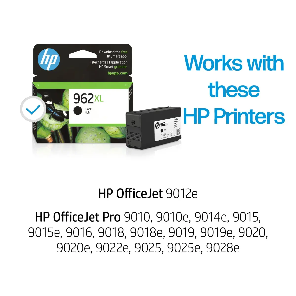 HP 962XL Black High-Yield Ink Cartridge | 2000 Pages | Genuine USA Import - view 2