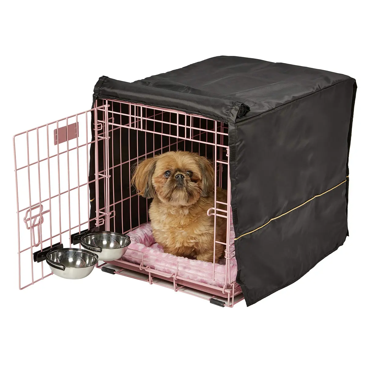 MidWest Homes for Pets Pink Animal_Cage 24-inch Starter Kit for Small Dogs | Complete Crate & Accessories - main product image